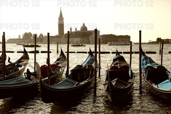 Gondolas at the view to Chiesa San Giorgio