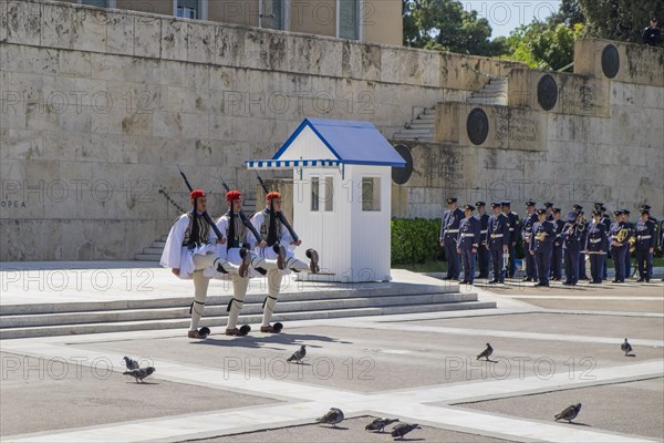 Changing of the guards in front of Parliament