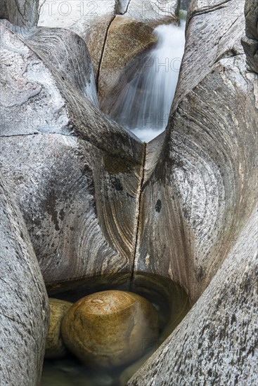 Colored rock structures and water