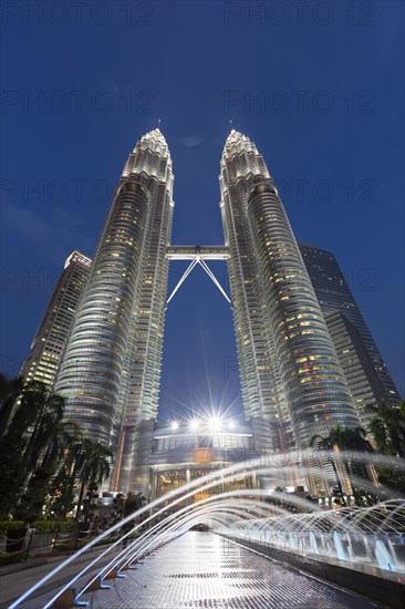 Petronas twin towers at dusk