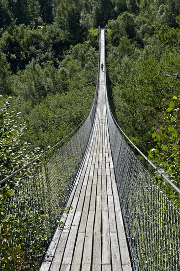 Traditional Bhutanese hanging walkway