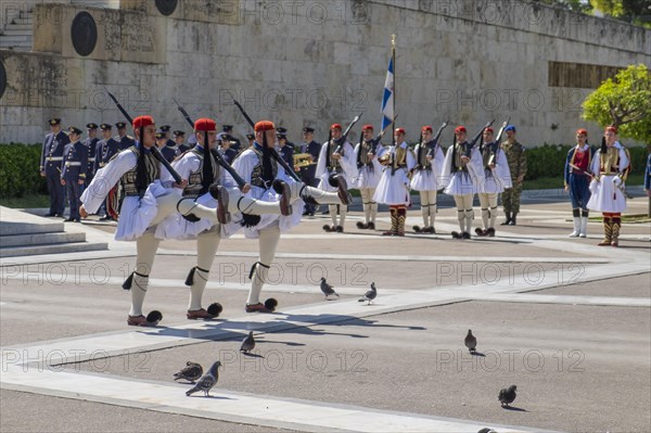 Changing of the guards in front of Parliament