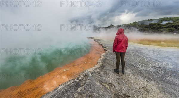 Woman standing on edge of Champagne Pool