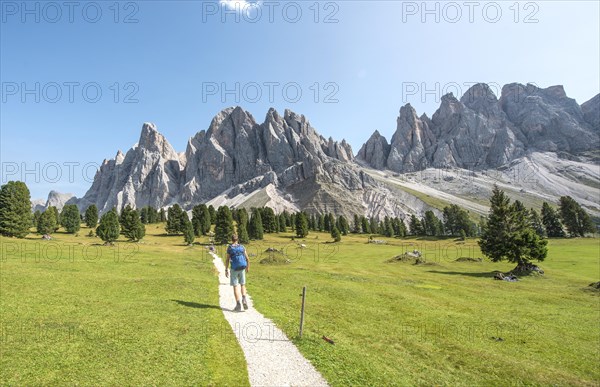 Hikers on the hiking trail near the Gschnagenhardt Alm