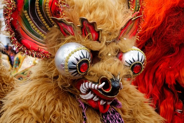 Disguised figure during the parade