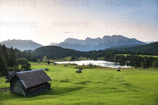 Meadow with small huts