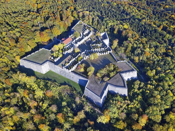 Bastions and wall remains of the former castle fortress Rothenberg