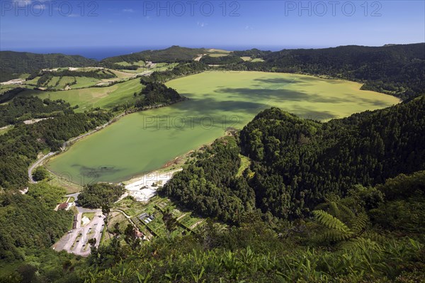 View from Miradouro do Pico Ferro to Lake Furnas