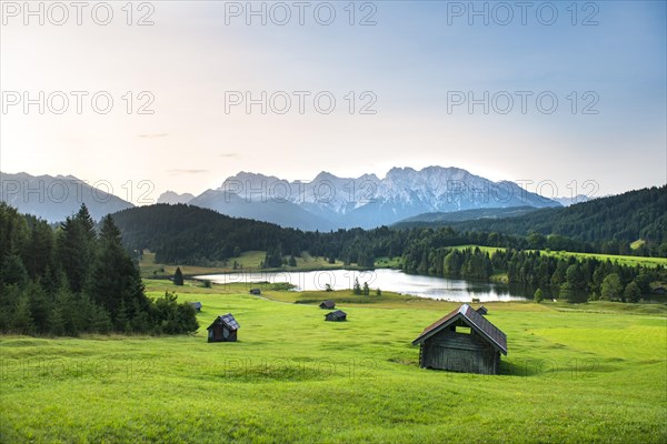 Meadow with small huts