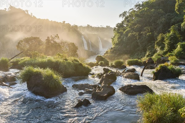 Evening atmosphere at Salto Santa Maria with view to Rio Iguazu