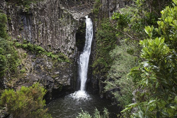 Waterfall over basalt columns