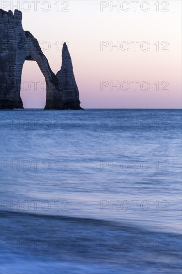 Aiguille d'Etretat and Porte d'Aval in the evening light
