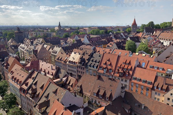 View of red roofs of the Sebalder Altstadt