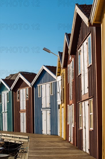 Colourful boathouses