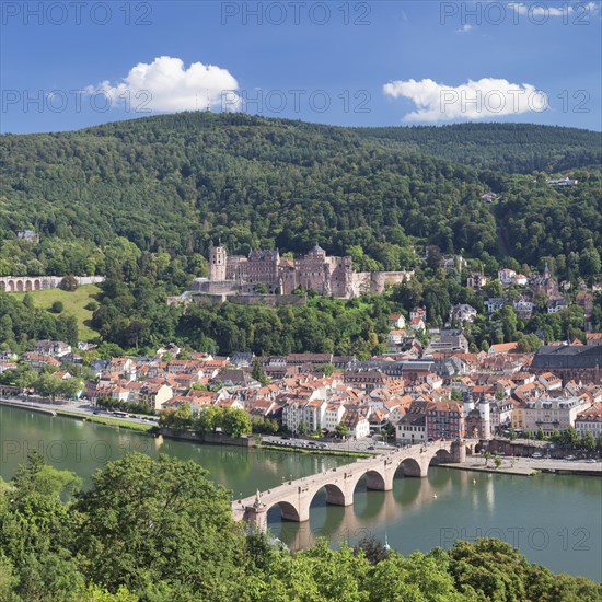 View of historic centre with Karl Theodor Bridge