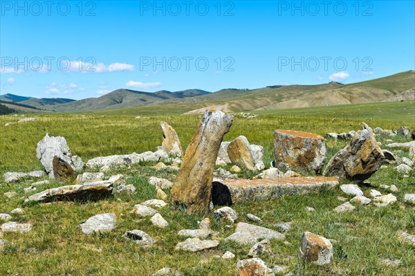 Ancient burial site with stag stones from the late Bronze Age