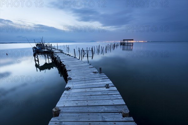 Landing stage in the calm sea