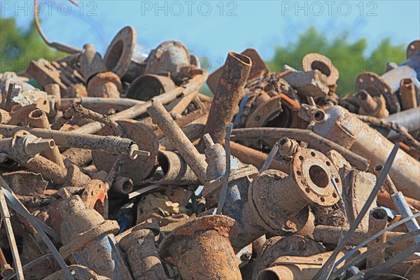 Scrap metal in a recycling plant