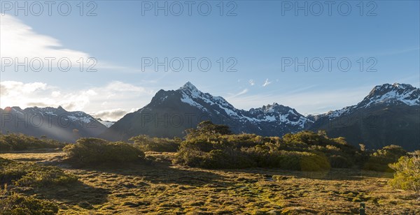 Mountain range with snow