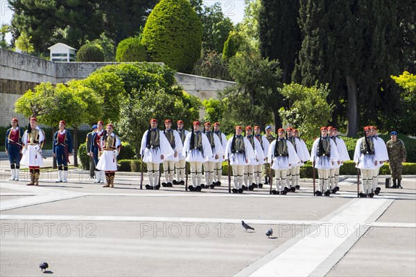 Changing of the guards in front of Parliament