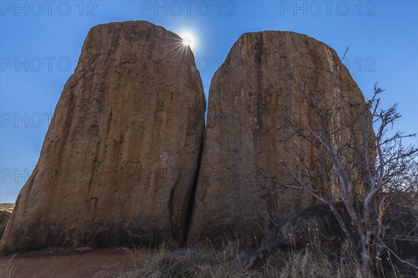 Rock in the backlight