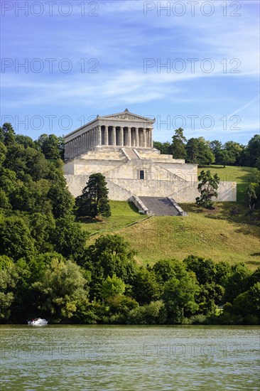 Walhalla over Danube river