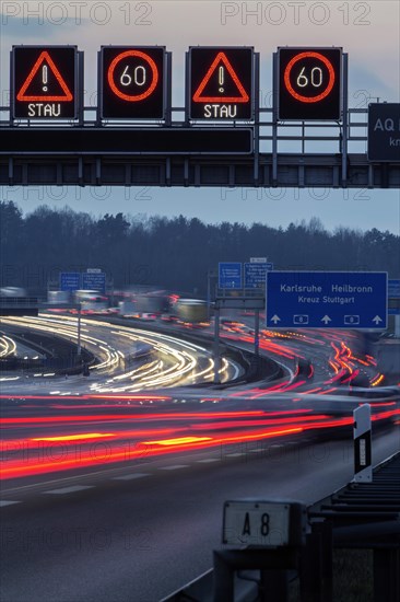 Traffic on highway A8 near Stuttgart Karlsruhe