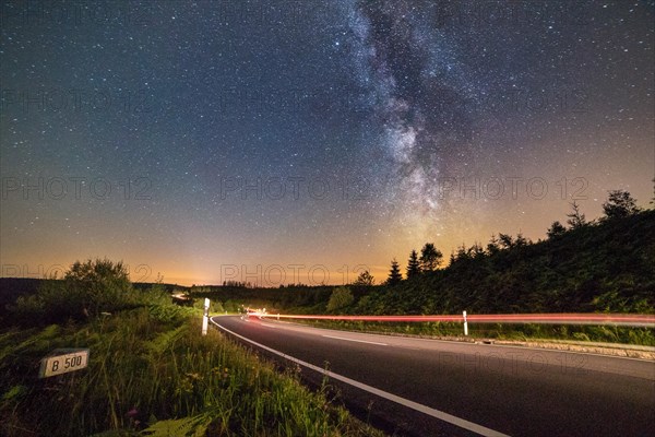 Black Forest High Road with light trail