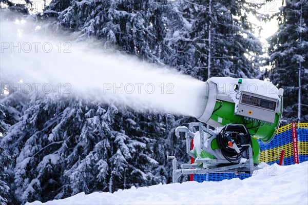 Snow cannon in operation