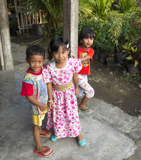 Three Indonesian children