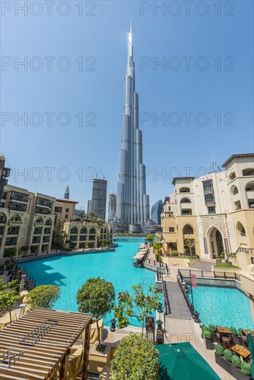 Burj Khalifa with artificial lake