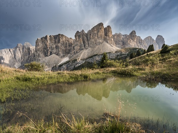 Sella Group with Piscadu reflected in a pond