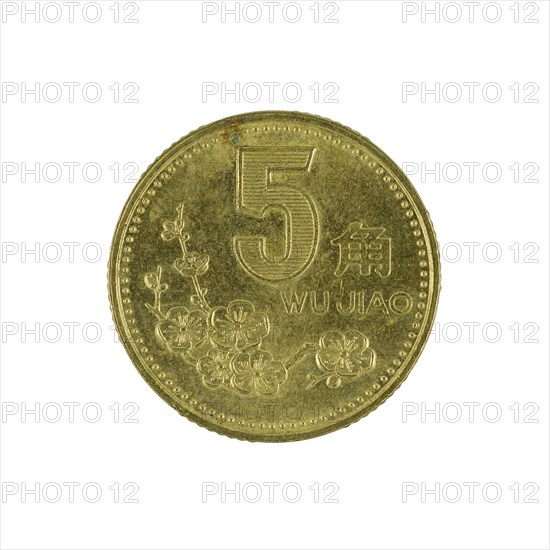 Five chinese jiao coin