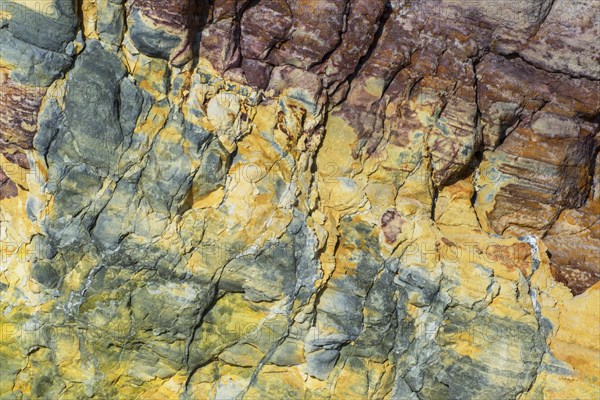 Detail of stratified volcanic rock