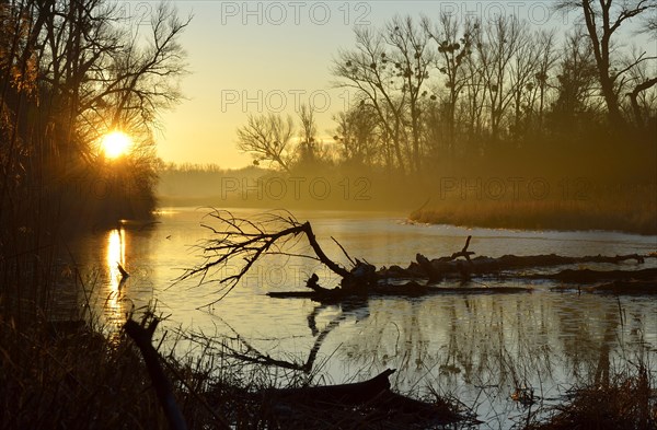 Break of dawn the river at sunrise
