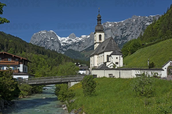 Parish church St. Sebastian with Ramsauer Ache