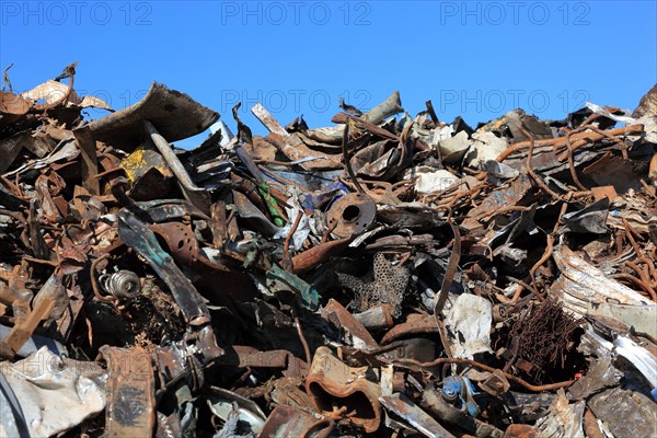 Scrap metal in a recycling plant