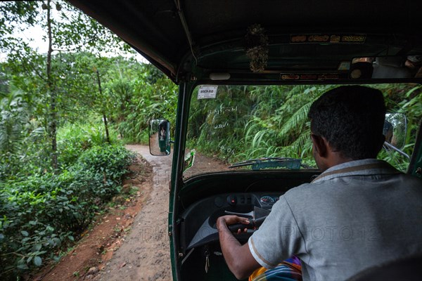 Tuk-tuk driver on small road