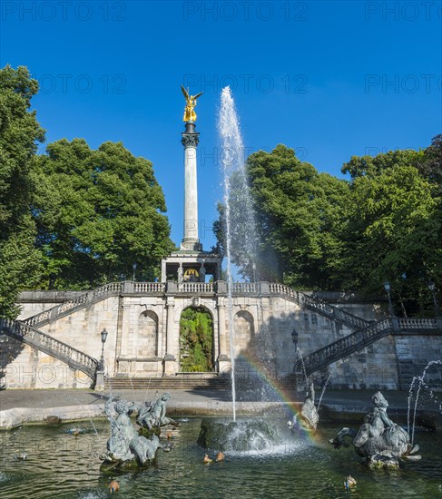 Angel of Peace with dolphin fountain