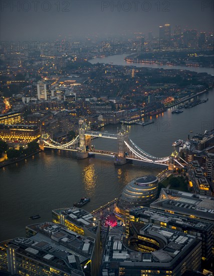 View of River Thames towards Canary Wharf