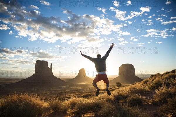 Young man jumping