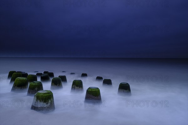 Concrete blocks as coastal protection on the beach of Hornum