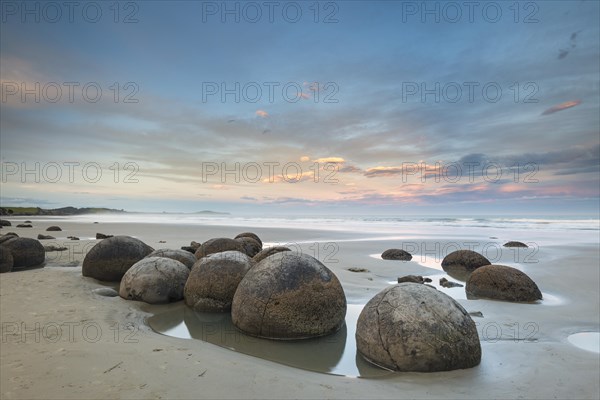 Moeraki Boulders on the beach