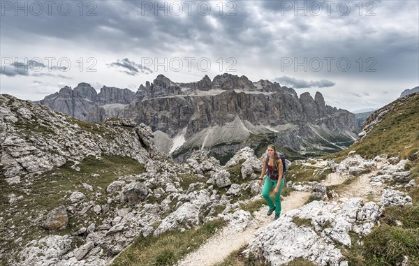 Hiker on the way to Cirspitze