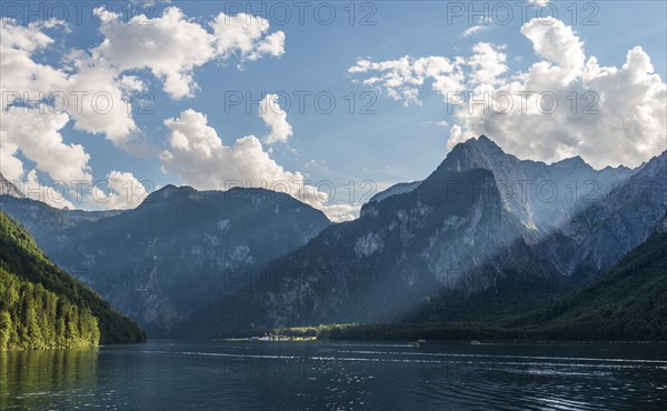 View over Lake Konigsee to St. Bartholoma