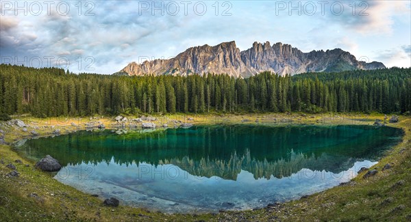 Latemar Group reflected in the Lake of Carezza