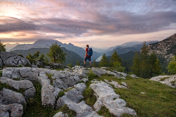 Hiker at the summit of Feldkogel