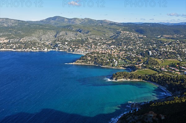 View of the sea and Cassis from Soubeyranes cliffs