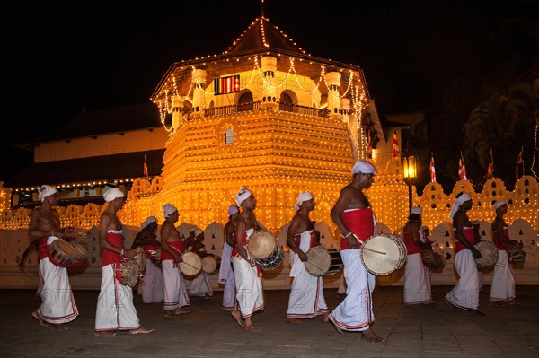 Drummers in traditional costumes