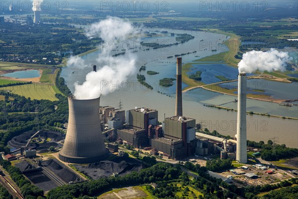 Aerial view of Voerde am Rhein coal power plant